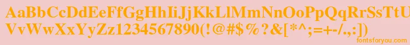 GlobeBold Font – Orange Fonts on Pink Background