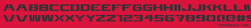 4kstncl Font – Black Fonts on Red Background