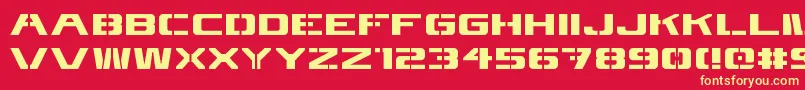 4kstncl Font – Yellow Fonts on Red Background