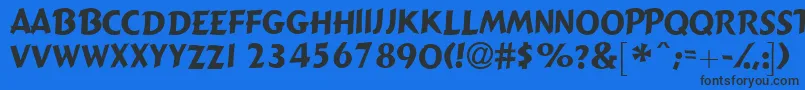 Czcionka Gizmolightcapsssk – czarne czcionki na niebieskim tle