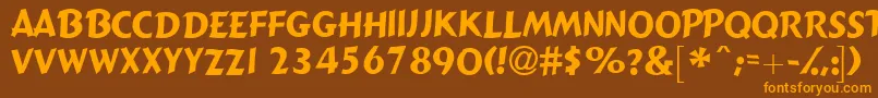 Gizmolightcapsssk Font – Orange Fonts on Brown Background