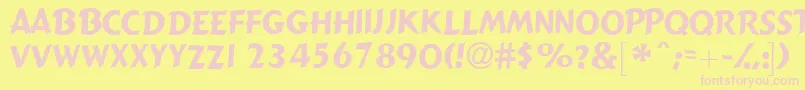 Gizmolightcapsssk-fontti – vaaleanpunaiset fontit keltaisella taustalla