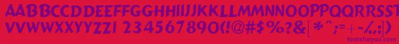 Gizmolightcapsssk-Schriftart – Violette Schriften auf rotem Hintergrund