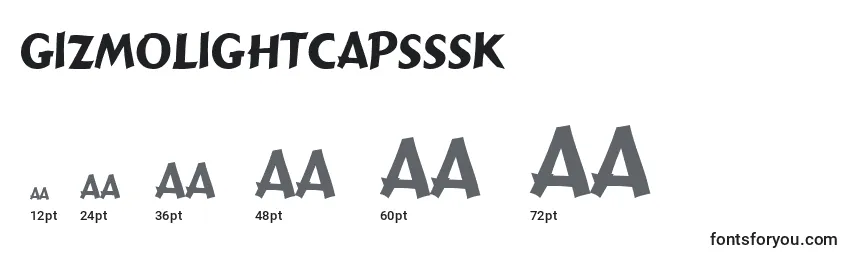 Размеры шрифта Gizmolightcapsssk