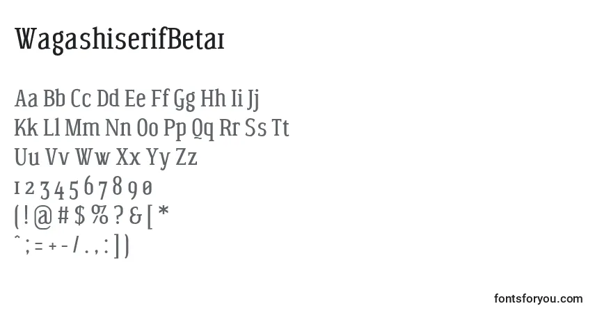 A fonte WagashiserifBeta1 – alfabeto, números, caracteres especiais