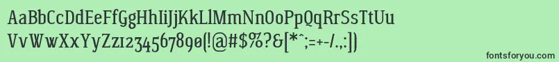 フォントWagashiserifBeta1 – 緑の背景に黒い文字