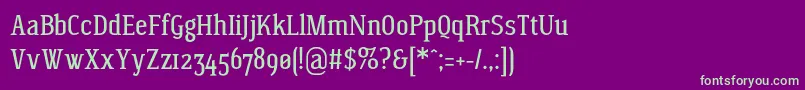 WagashiserifBeta1-fontti – vihreät fontit violetilla taustalla