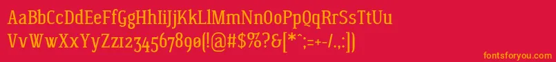 フォントWagashiserifBeta1 – 赤い背景にオレンジの文字