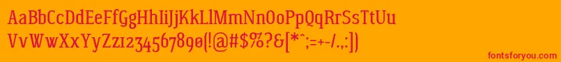 WagashiserifBeta1 Font – Red Fonts on Orange Background