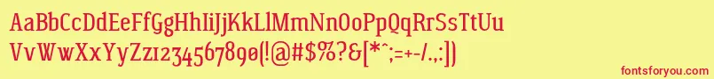 WagashiserifBeta1 Font – Red Fonts on Yellow Background