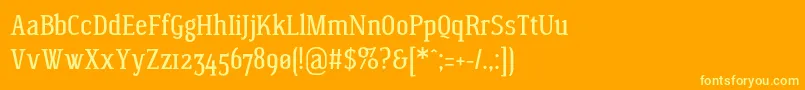 WagashiserifBeta1-Schriftart – Gelbe Schriften auf orangefarbenem Hintergrund