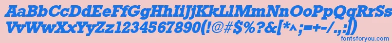 StamfordHeavySfBoldItalic Font – Blue Fonts on Pink Background