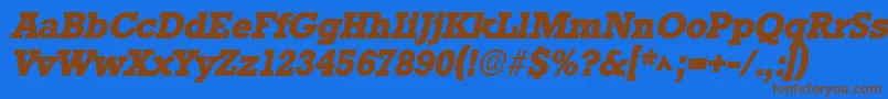 StamfordHeavySfBoldItalic Font – Brown Fonts on Blue Background