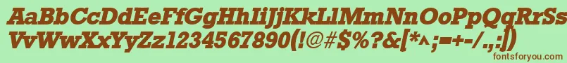 StamfordHeavySfBoldItalic Font – Brown Fonts on Green Background