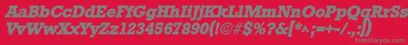StamfordHeavySfBoldItalic Font – Gray Fonts on Red Background