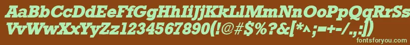 StamfordHeavySfBoldItalic Font – Green Fonts on Brown Background