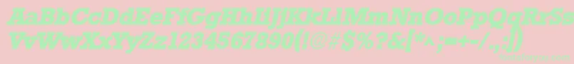 StamfordHeavySfBoldItalic Font – Green Fonts on Pink Background