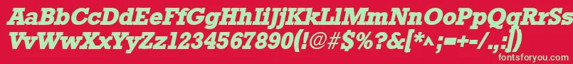 StamfordHeavySfBoldItalic Font – Green Fonts on Red Background