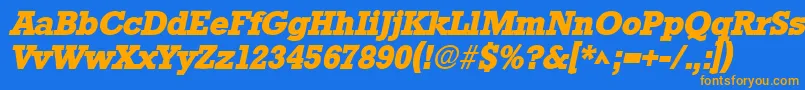 StamfordHeavySfBoldItalic Font – Orange Fonts on Blue Background
