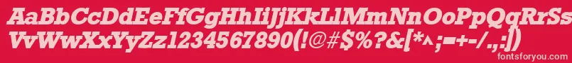 StamfordHeavySfBoldItalic Font – Pink Fonts on Red Background