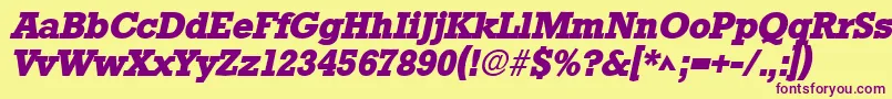 StamfordHeavySfBoldItalic Font – Purple Fonts on Yellow Background