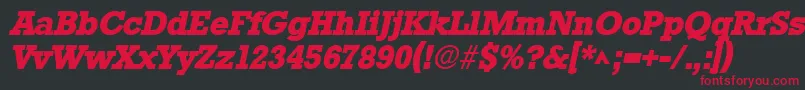 StamfordHeavySfBoldItalic Font – Red Fonts on Black Background