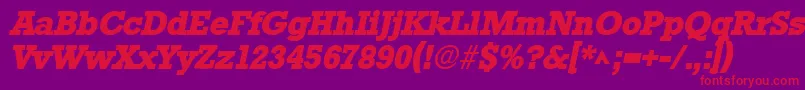 StamfordHeavySfBoldItalic Font – Red Fonts on Purple Background