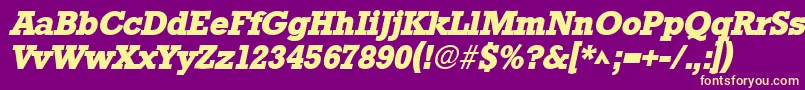 StamfordHeavySfBoldItalic Font – Yellow Fonts on Purple Background