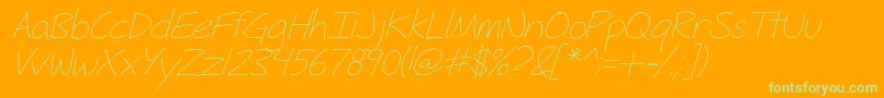 More about FhHyperboleLightItalic Font FhHyperboleLightItalic Font – Green Fonts on Orange Background