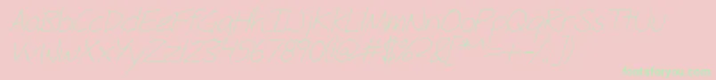 FhHyperboleLightItalic Font – Green Fonts on Pink Background