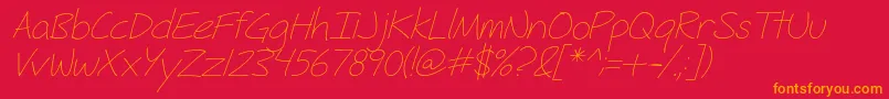 FhHyperboleLightItalic Font – Orange Fonts on Red Background