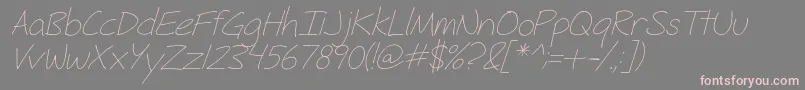 FhHyperboleLightItalic Font – Pink Fonts on Gray Background