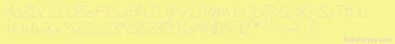 FhHyperboleLightItalic Font – Pink Fonts on Yellow Background