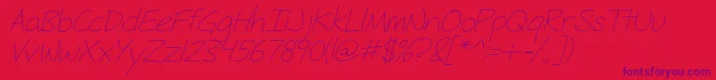 FhHyperboleLightItalic Font – Purple Fonts on Red Background