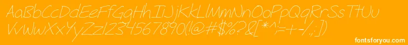 フォントFhHyperboleLightItalic – オレンジの背景に白い文字