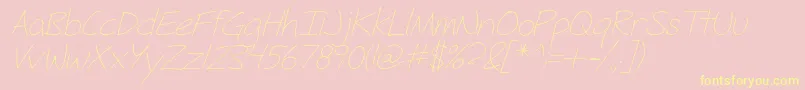 フォントFhHyperboleLightItalic – 黄色のフォント、ピンクの背景