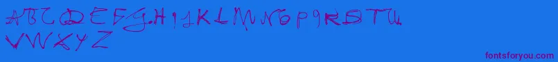 FixogumMager Font – Purple Fonts on Blue Background
