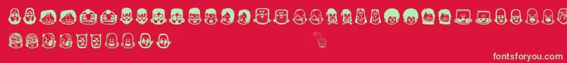 Teub5 Font – Green Fonts on Red Background