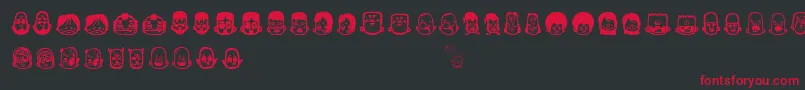 Teub5 Font – Red Fonts on Black Background