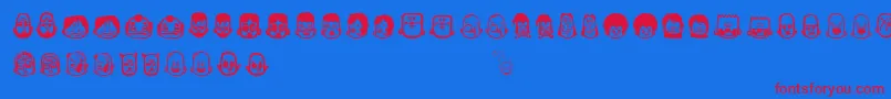 Czcionka Teub5 – czerwone czcionki na niebieskim tle