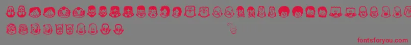 フォントTeub5 – 赤い文字の灰色の背景