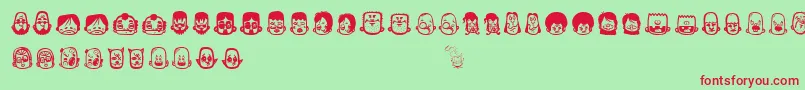 Teub5 Font – Red Fonts on Green Background