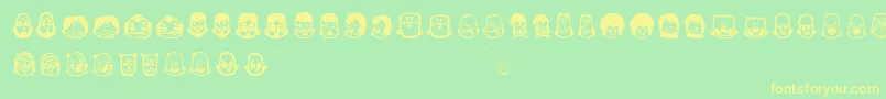 Teub5 Font – Yellow Fonts on Green Background