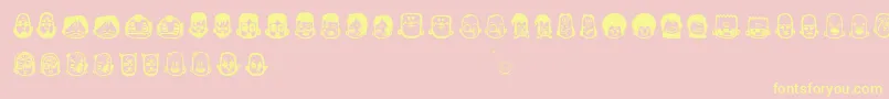 Teub5 Font – Yellow Fonts on Pink Background