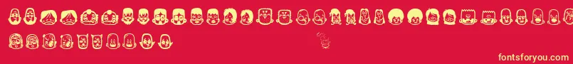 Fonte Teub5 – fontes amarelas em um fundo vermelho