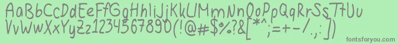Hannahandwriting Font – Gray Fonts on Green Background
