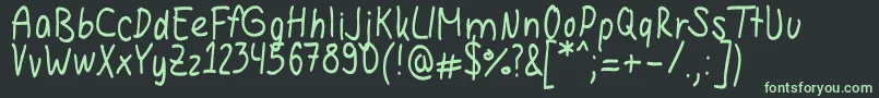 Hannahandwriting Font – Green Fonts on Black Background