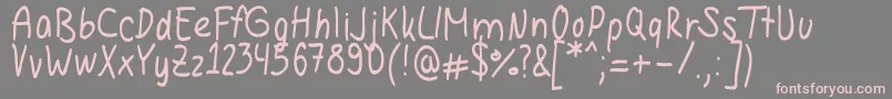 Hannahandwriting Font – Pink Fonts on Gray Background