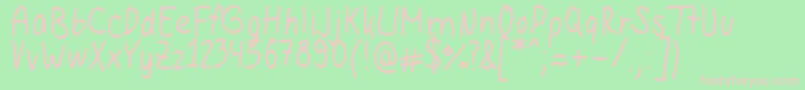 Hannahandwriting Font – Pink Fonts on Green Background