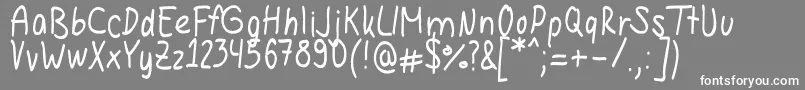 Hannahandwriting Font – White Fonts on Gray Background